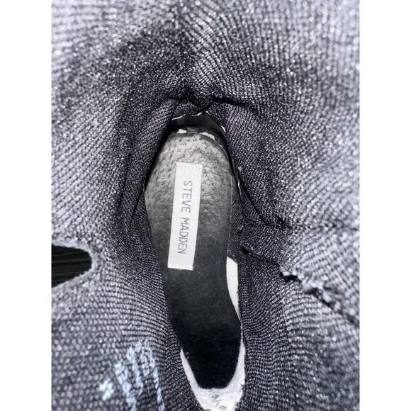 Women's Black Chunky Steven Madden Grunge Motorcycle Goth Boots‎ 7M - Picture 10 of 16